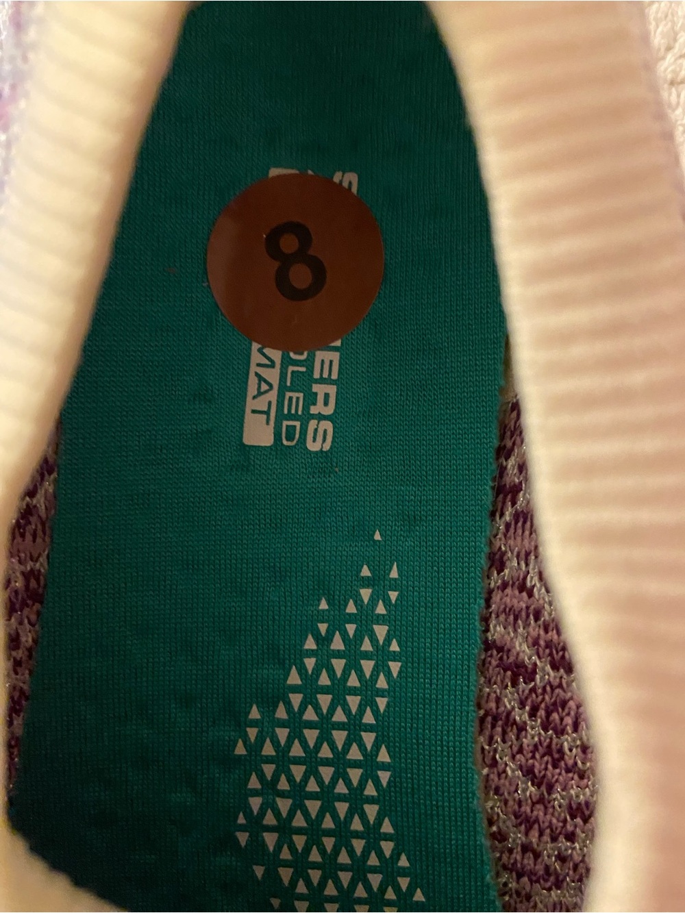 Skechers Slip-On Knit Sneakers in Cream & Wine-Pattern - Picture 7 of 9